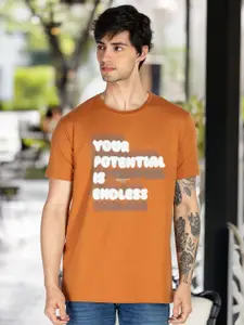 Status Quo Men Typography Printed Round Neck Cotton T-shirt