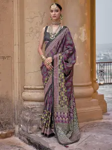 Anouk Ajrak Block Printed Banarasi Saree