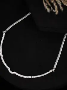 Anouk Silver Plated Cubic Zirconia Stone Studded Necklace