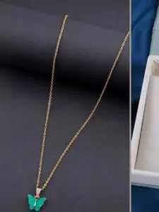 DressBerry Set of 2 Brass Minimal Necklace