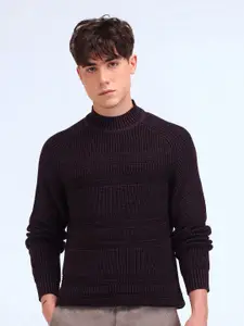 Flying Machine Men Self Design Pullover Cotton Sweater