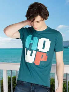 Status Quo Men Typography Printed Round Neck Cotton T-shirt
