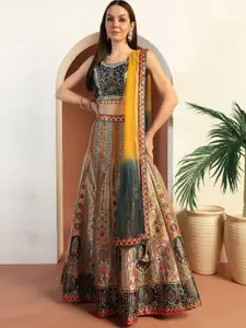 Chhabra 555 Digital Kalidar Art Silk Lehenga With Choli & Dupatta