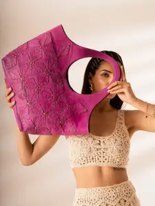 CLASSICUIR Rouen Diamond Flowered Shopper