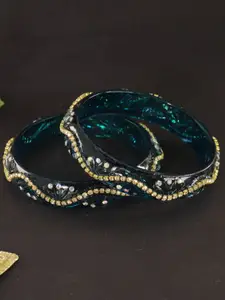 LAVAZZA Set Of 2 Crystal-Studded Bangles