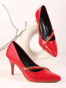 Lavie Embellished PU Slim Heeled Pumps