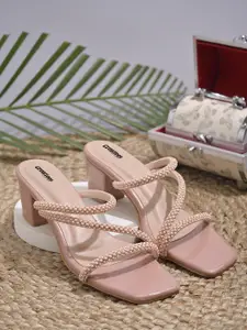 Creattoes Women Embellished Block Sandals