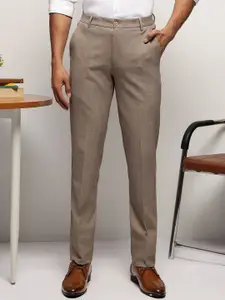 SUBTRACT Men 4 Way Stretch Flex Waist Checked Slim Fit  Formal Trousers