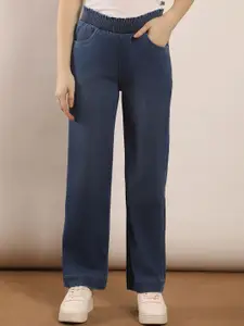 FCK-3 Women Wide Leg High-Rise Light Fade Stretchable Jeans