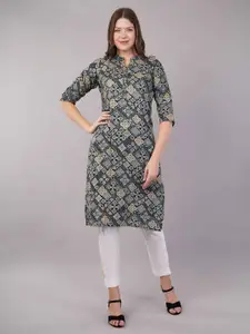JIDI FASHION Women Geometric Printed Sequinned Kurta