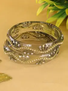 LAVAZZA Set Of 2 Cubic Zirconia Studded Bangles