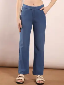 FCK-3 Women Wide Leg High-Rise Light Fade Stretchable Jeans