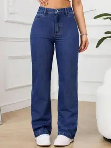 RIVI Women Jean Boyfriend Fit High-Rise Stretchable Jeans