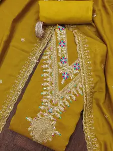 HMP Fashion Embroidered Unstitched Dress Material