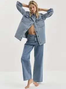 Aadvi Fashion Women Original Straight Fit High-Rise Low Distress Heavy Fade Stretchable Jeans