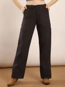 FCK-3 Women Wide Leg High-Rise Light Fade Stretchable Jeans