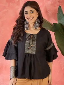 Sangria Women Solid Peplum Top