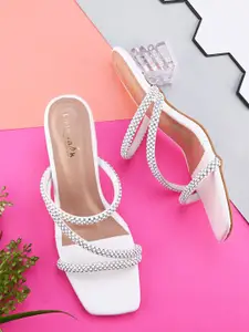 Creattoes Women Embellished Block Heel Sandals