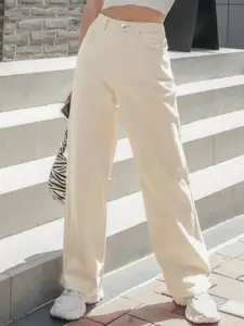 Z & G trends Women Wide Leg High-Rise Clean Look No Fade Jeans