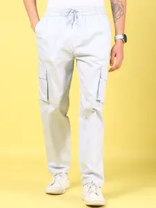 V-Mart Men Solid Regular Fit Mid-Rise Cotton Cargos Trousers