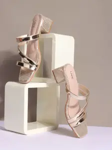 Lavie Gold Casual Slip-on Block Heel Pumps