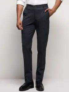 SUBTRACT Men 4 Way Stretch Flex Waist Striped Slim Fit  Formal Trousers