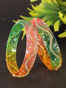 LAVAZZA Set Of 2 Cubic Zircon Studded Bangles