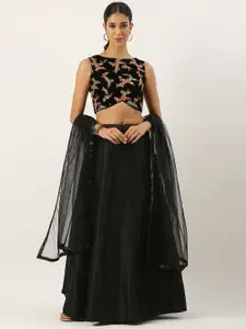 Ethnovog Embroidered Sequinned Ready to Wear Lehenga & Unstitched Blouse With Dupatta