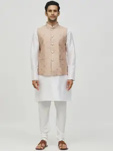 Arihant Rai Sinha Woven Design Mandarin Collar Nehru Jacket