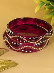 LAVAZZA Set Of 2 Cubic Zircon Studded Bangles