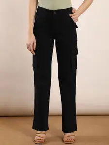 FCK-3 Women Straight Fit High-Rise Stretchable Cargo Styles Jeans