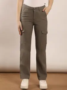 FCK-3 Women Straight Fit Mid-Rise Cargo Jeans