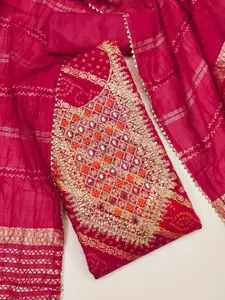 HMP Fashion Embroidered Unstitched Dress Material