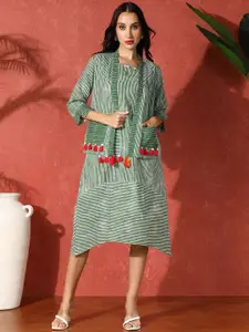 Sangria Embroidered Pure Cotton EthnicDress