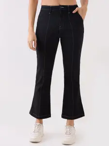 SPYKAR Women Flared High-Rise Slash Knee Light Fade Jeans