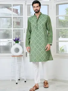 See Designs Men Regular Sequinned Pure Cotton Kurta with Pyjamas