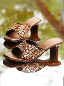 Froh Feet Embellished Block Heel Sandals