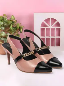 Lavie Colourblocked PU Slim Heeled Pumps