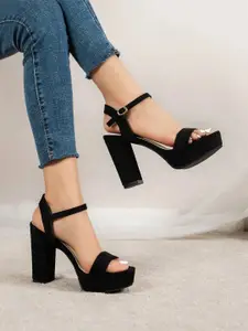 GLO GLAMP Suede Party Block Sandals