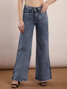 FCK-3 Women Wide Leg High-Rise Light Fade Stretchable Jeans