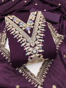 HMP Fashion Embroidered Unstitched Dress Material