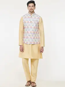 Arihant Rai Sinha Pure Silk Woven Design Mandarin Collar Nehru Jacket