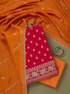 Koskii Raw Silk Unstitched Dress Material