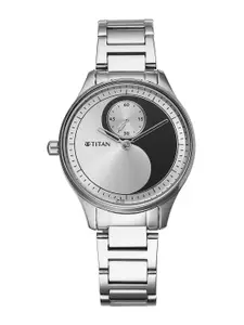 Titan Embellished Dial & Stainless Steel Bracelet Style Straps Analogue Watch