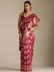Soch Floral Woven Design Zari Tussar Saree