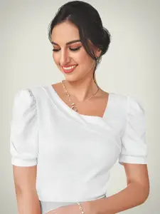 Dream Beauty Fashion Women Solid Puff Sleeve Regular Top