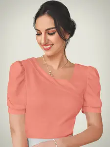 Dream Beauty Fashion Women Solid Puff Sleeve Top