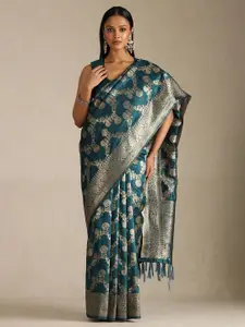 Soch Floral Woven Design Zari Tussar Saree