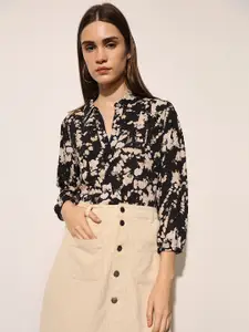 ONLY Abstract Printed Spread Collar Casual Shirt