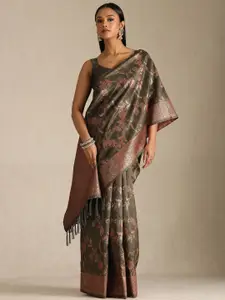Soch Floral Printed Zari Tussar Saree